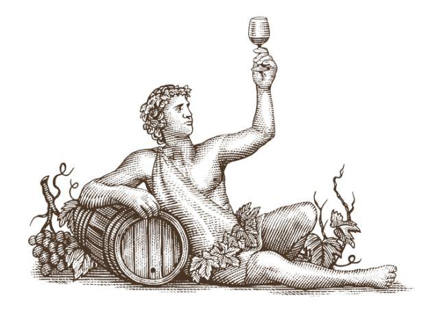 Bacchus-Woodcut