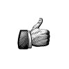 Thumbs-up-woodcut